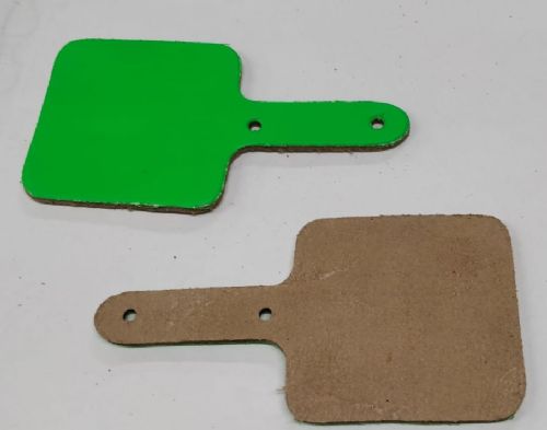 Leather Key Fob Blanks - Square - Various Colours - Qty Options (Fluorescent Green, 25)